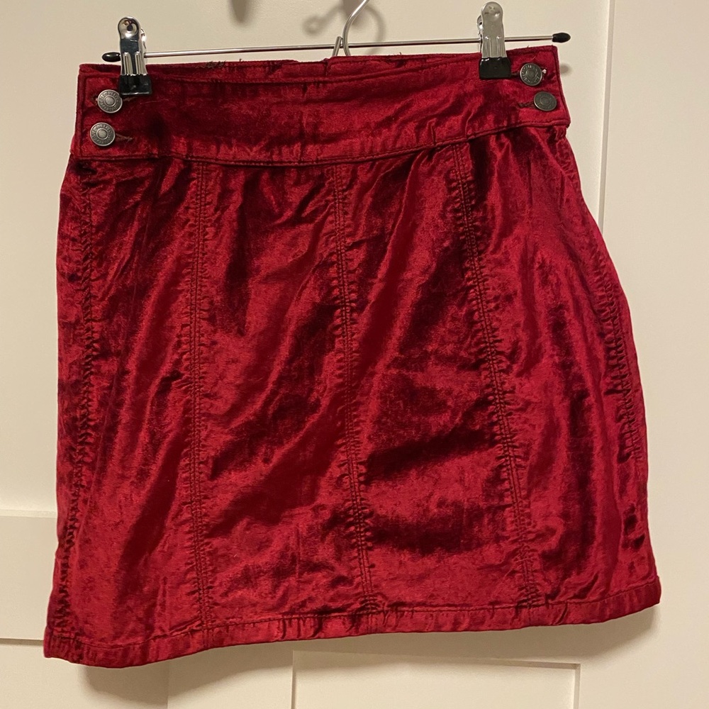 Velvety Red Skirt